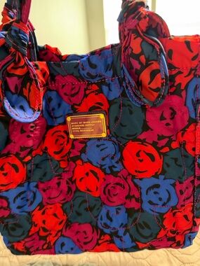 Marc by Marc Jacobs Quilted Floral Tote in Red, Purple, Blue, Black